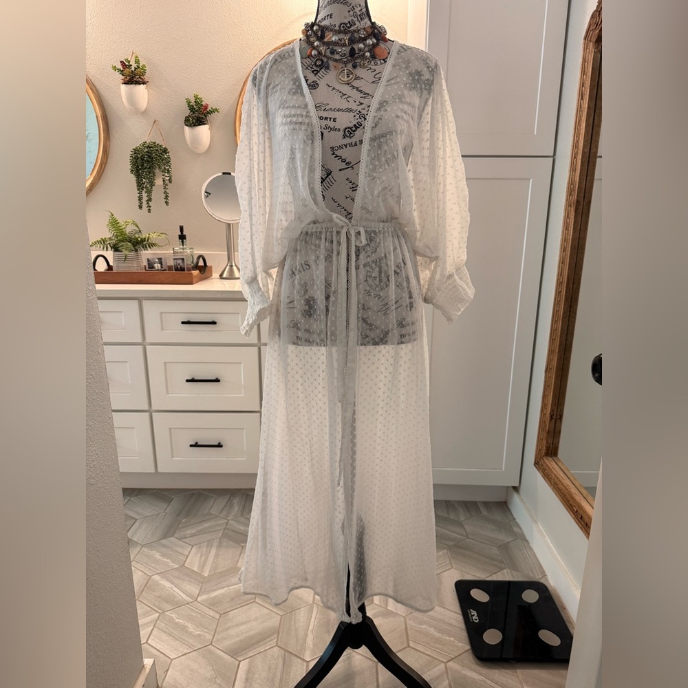 Abercrombie & Fitch sheer Swiss Dot Swimsuit Cover-Up